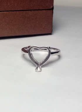 925银镀白金爪镶戒指活口女款