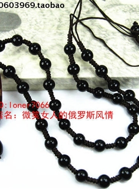 饰品咖啡色天珠活扣玛瑙原石项链