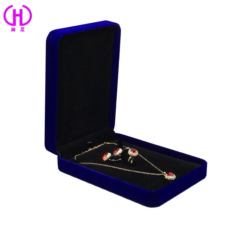 High-end velvet necklace, ring, pendant set, jewelry box