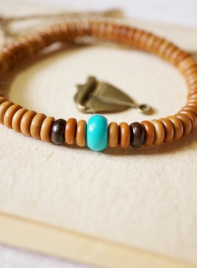 包邮天然橄榄手链单圈隔片椰壳