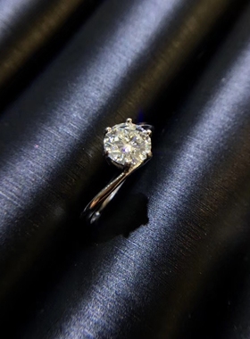 六爪圆形莫桑戒指空托