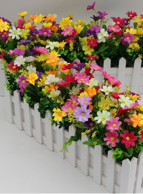 跳兰小雏菊栅栏花艺家居客厅窗台