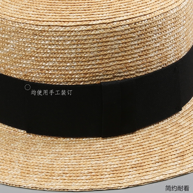 xsmoda旗舰店日本平顶草帽夏天防晒遮阳帽子女时尚小清新百搭平顶帽大码沙滩帽3