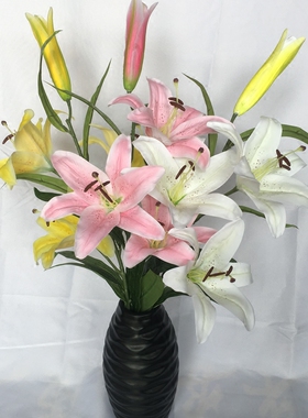 百合单支室内茶几装饰品摆件假花