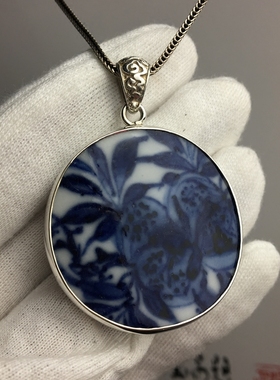 纯手工青花瓷首饰白虎包银个性