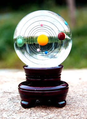 八大行星银河系圣诞节礼品水晶球