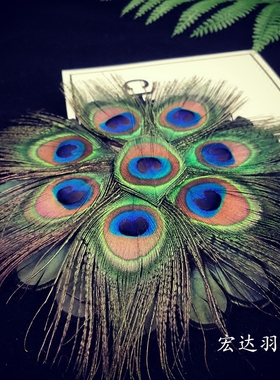 孔雀羽毛贺礼欧式风样板房软装