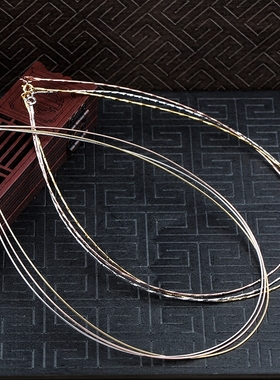 925纯银项圈锁骨链diy线镀金银丝