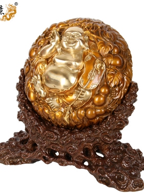 葫芦一团和气笑佛像描金工艺品