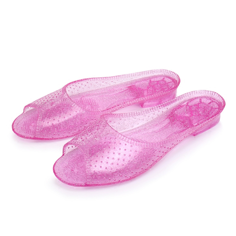 昱业日塑企业店夏季新款浴室拖鞋女水晶果冻凉鞋家居室内拖女塑料橡胶防滑妈妈鞋3