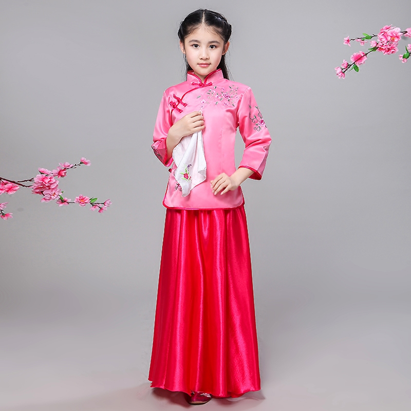 儿童民国风童装学生女童绣花汉服 天禧佳缘民族服装/舞台装