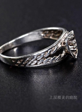 庭院纯银镂空爱心尾戒