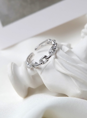 日韩s925简约个性细链条女戒指