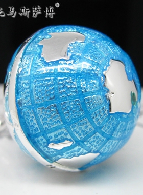 托马斯萨博蓝色地球仪龙虾扣吊坠
