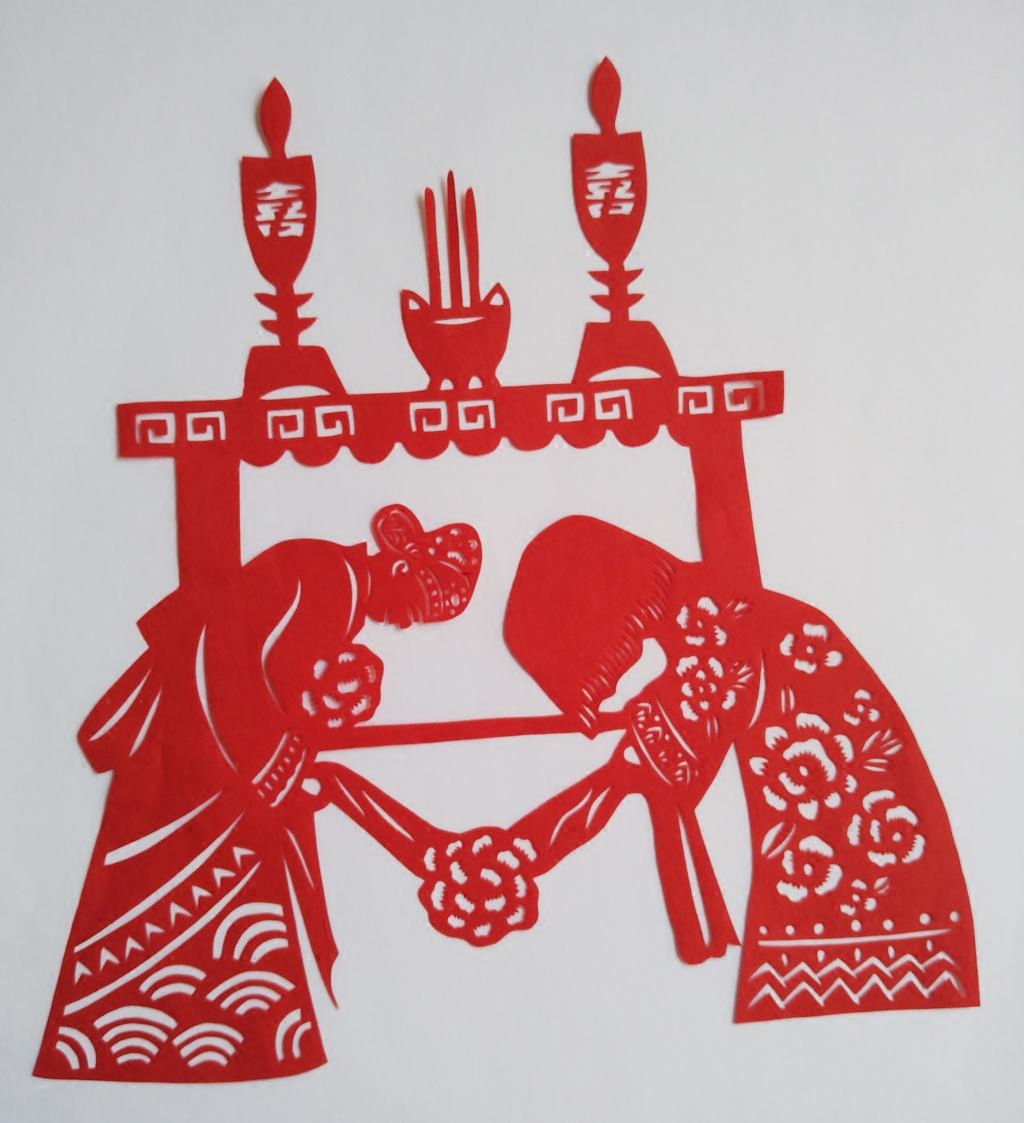 结婚系列剪纸抬花轿跨火盆拜堂揭红盖头婚庆窗花贴纸剪画门玻璃贴