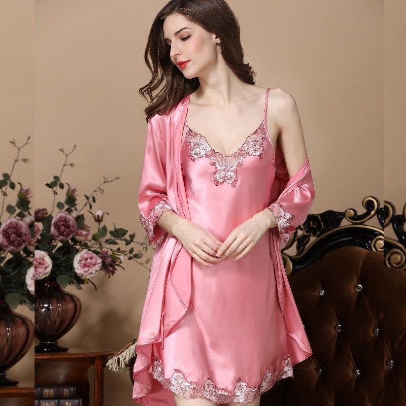 秋季冰丝丝绸性感仿真两件套睡裙 姬斯德妮睡衣/家居服套装