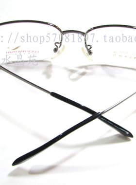 纯钛灰色半框脸型水晶眼镜