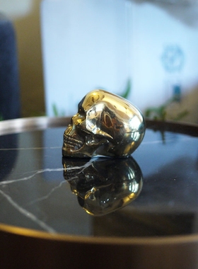 印度骷髅头合金摆件汽车桌面装饰