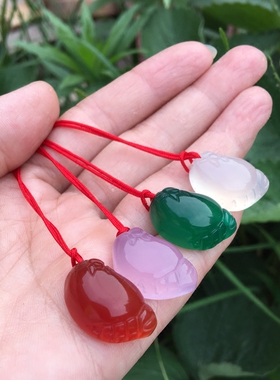 玉髓小脚丫知足常乐吊坠 玛瑙玉石萌萌佛脚宝宝玉坠配件手链项链
