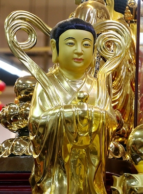 寺庙观世音菩萨金童玉女铜佛像