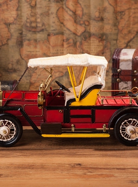 老爷车美式风仿真道具铁艺摆件