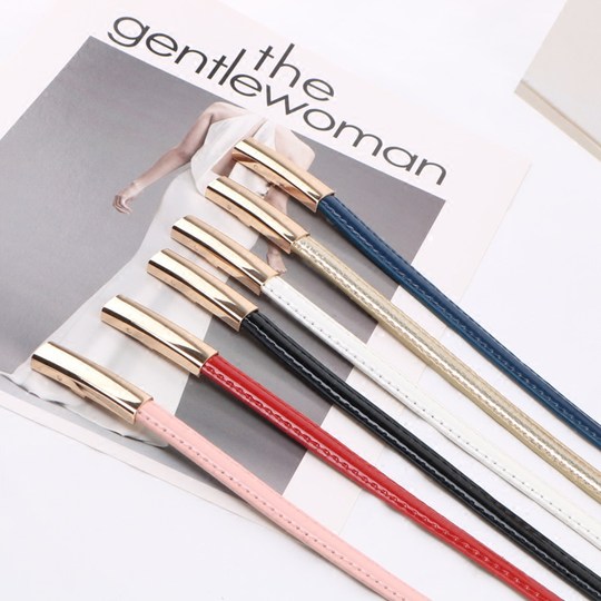 Simple and versatile women's thin belt patent leather fashion Korean style decorative belt women's Korean style waist chain with dress