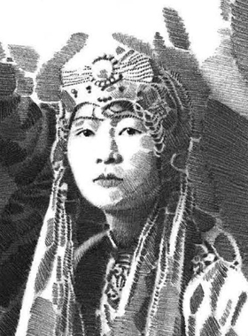 民国美女老照片有框装饰画