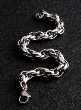 韩版钛钢街头风银色男士学生手环