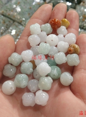 diy翡翠a货编织项链散珠