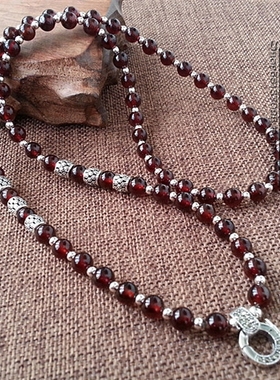 天然石榴石水晶纯银佛牌可定制