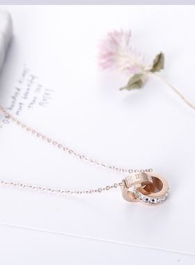 罗马数字双环日韩风百搭装饰项链