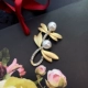 Thời trang khí chất câm vàng trâm cài trâm nữ phù hợp với áo khoác len áo khoác pin Hàn Quốc phụ kiện cao cấp - Trâm cài