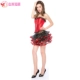 Nữ màu đỏ tòa án corset nhựa cơ thể cộng với fluffy phù hợp với váy bụng eo cơ thể hiệu suất quần áo váy - Corset