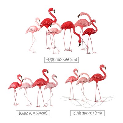 北欧火烈鸟客厅壁饰沙发背景ins创意家居墙饰玄关立体铁艺壁挂件 虎窝淘