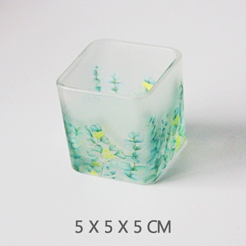 Jianmei 6cm Color Printed Square Glass Свеча таблет