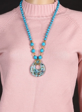 复古毛衣链长款挂件女大气民族风