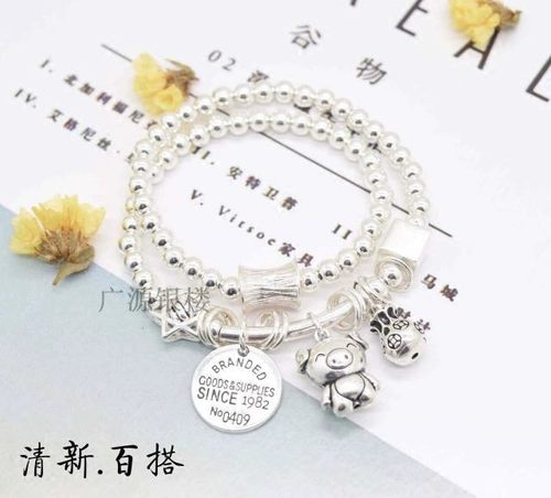 Модный браслет, серебро 925 пробы, китайский гороскоп