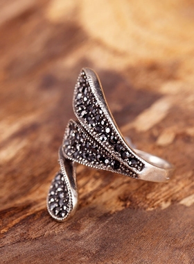 欧美复古宫廷夸张泰银戒指女礼物