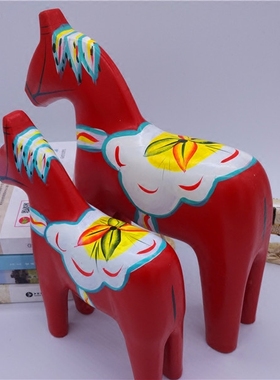 手工彩绘达拉木马欧式风家居装饰