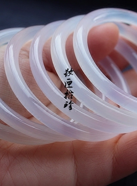 天然细圆条百搭玉髓水晶白玛瑙