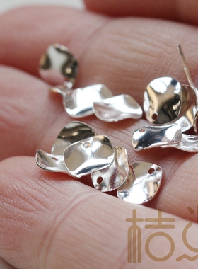 diy饰品黄铜原坯配件7mm波浪吊片
