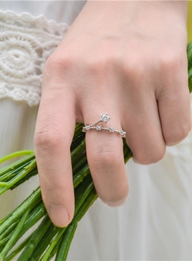 饰品百搭皓石微镶水钻日韩风戒指