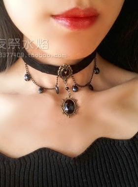 choker欧式哥特风复古水滴项圈