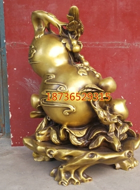 纯铜葫芦招财工艺品摆件家居装饰