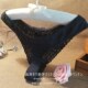 优质纯棉内档 性感神秘黑色蕾丝镂空 中高腰舒适诱惑女士丁字内裤