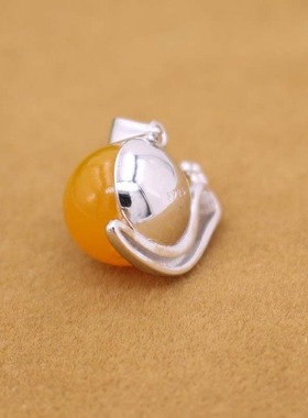 小蜗牛纯银未镶嵌蜜蜡珍珠空托