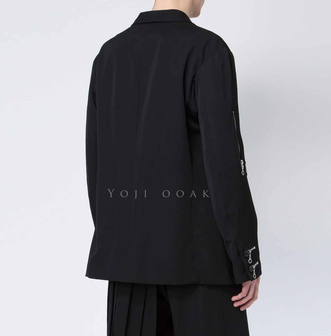 YOJI OOAK ZIPPER WOOL SUIT鎷夐摼瑗挎湇澶栧澶瑰厠鏃ユ湰灏忎紬璁捐甯堟満杞
