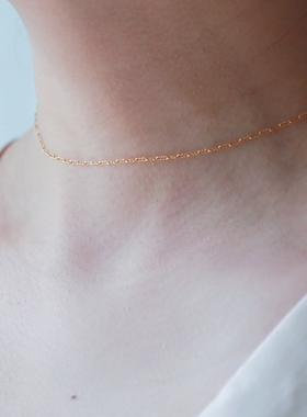 美国进口14K注金极简女百搭项链