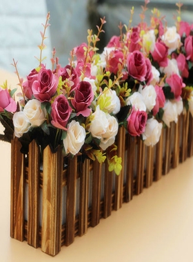 绢花玫瑰插花干花束婚房装饰品
