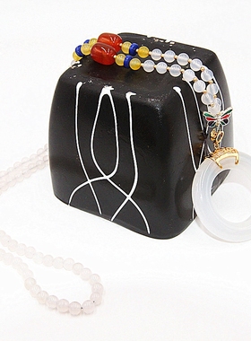 天然平安环玛瑙长款项链春秋季毛衣挂链女水晶吊坠配饰玉髓饰品